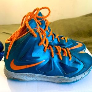 Nike Lebron 10 Baltic Blues size 13c fair condition